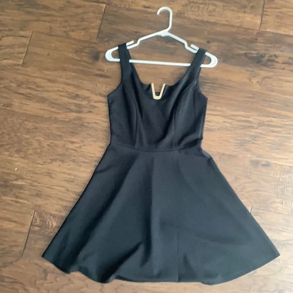 black bow mini dress Bow Tie Shoulder Mini Dress – New York & Company
